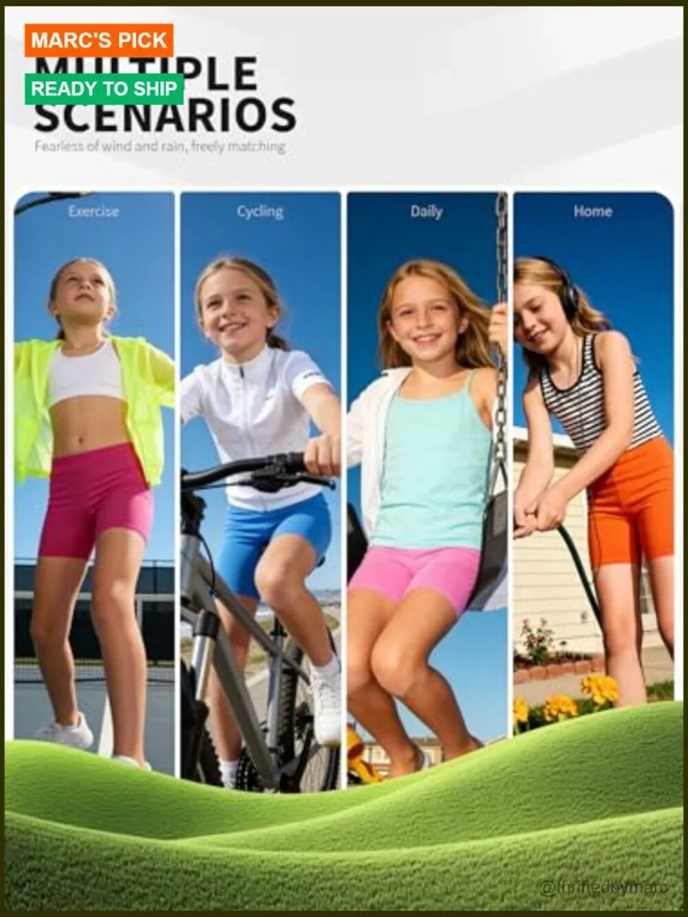 10 Pack Girls Bike Shorts Cartwheel Toddler Under Dress Active